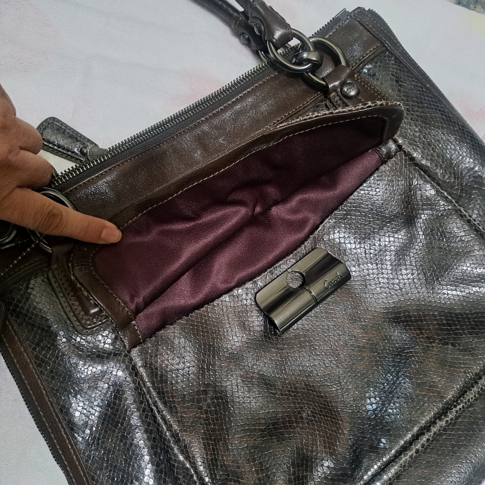 Coach Python Leather Handbag - image 4